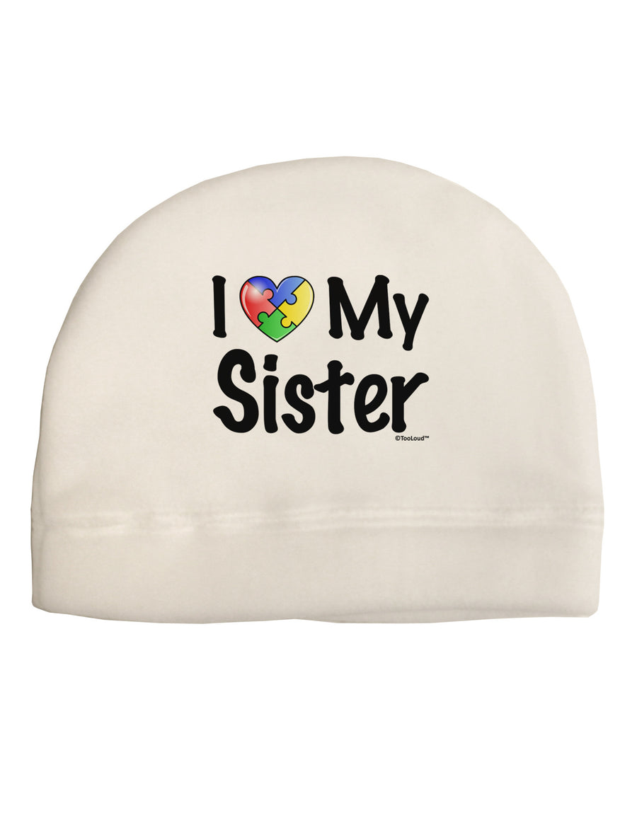 I Heart My Sister - Autism Awareness Child Fleece Beanie Cap Hat by TooLoud-Beanie-TooLoud-White-One-Size-Fits-Most-Davson Sales