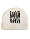 Full of Irish Cheer and Green Beer Child Fleece Beanie Cap Hat by TooLoud-Beanie-TooLoud-White-One-Size-Fits-Most-Davson Sales