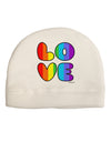 Rainbow LOVE Text Adult Fleece Beanie Cap Hat by TooLoud-Beanie-TooLoud-White-One-Size-Fits-Most-Davson Sales