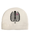 Black Skeleton Ribcage with Pink Heart Halloween Adult Fleece Beanie Cap Hat-Beanie-TooLoud-White-One-Size-Fits-Most-Davson Sales