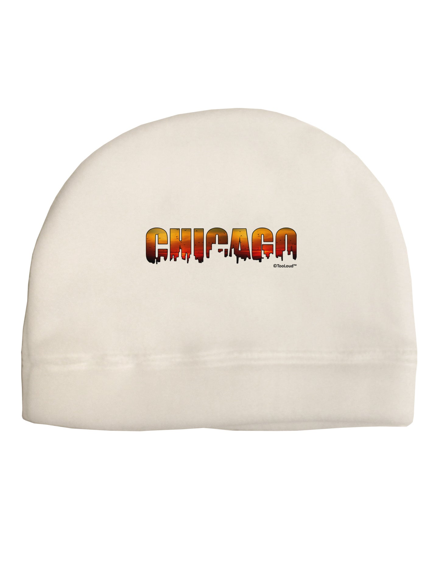 Chicago Skyline Cutout - Sunset Sky Adult Fleece Beanie Cap Hat by TooLoud-Beanie-TooLoud-White-One-Size-Fits-Most-Davson Sales