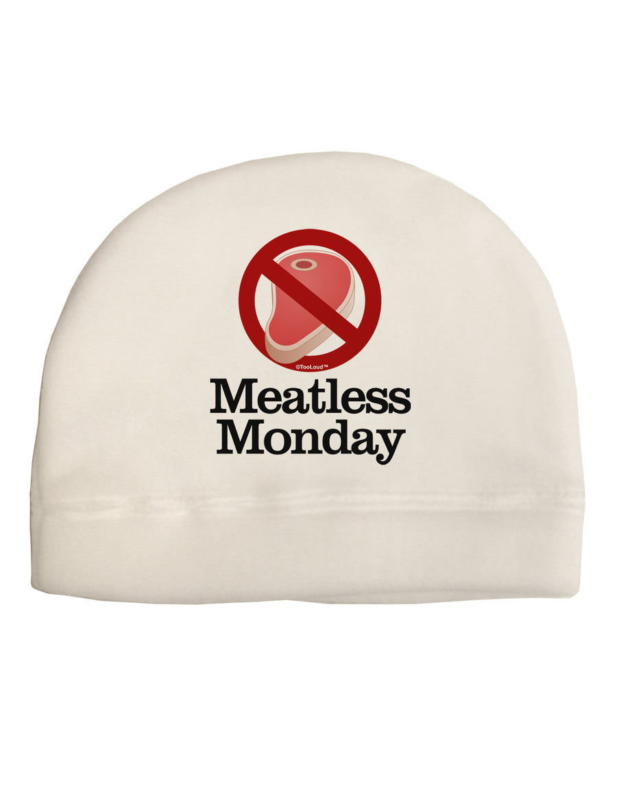 Meatless Monday Child Fleece Beanie Cap Hat by TooLoud-Beanie-TooLoud-White-One-Size-Fits-Most-Davson Sales