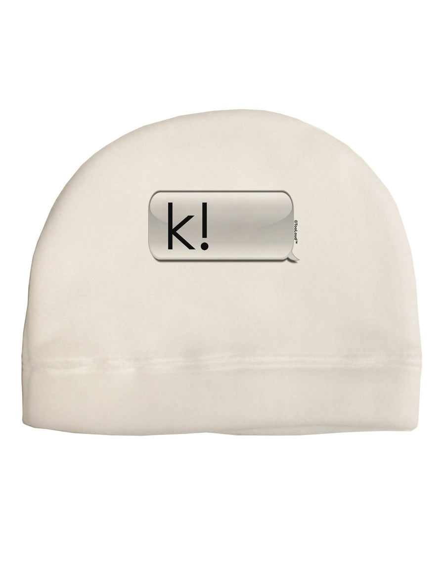 K Text Bubble Child Fleece Beanie Cap Hat-Beanie-TooLoud-White-One-Size-Fits-Most-Davson Sales