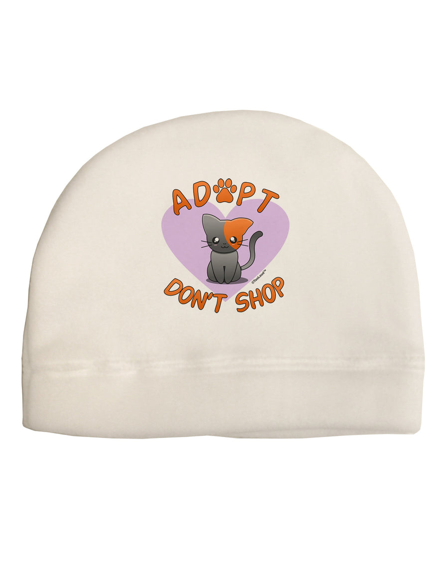 Adopt Don't Shop Cute Kitty Child Fleece Beanie Cap Hat-Beanie-TooLoud-White-One-Size-Fits-Most-Davson Sales