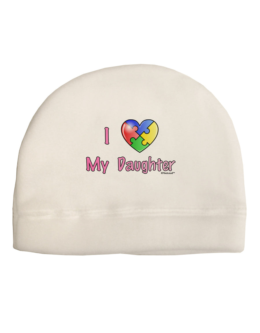 I Heart My Daughter - Autism Awareness Child Fleece Beanie Cap Hat by TooLoud-Beanie-TooLoud-White-One-Size-Fits-Most-Davson Sales