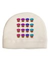 Colorful Cupcake Pattern Adult Fleece Beanie Cap Hat by TooLoud-Beanie-TooLoud-White-One-Size-Fits-Most-Davson Sales