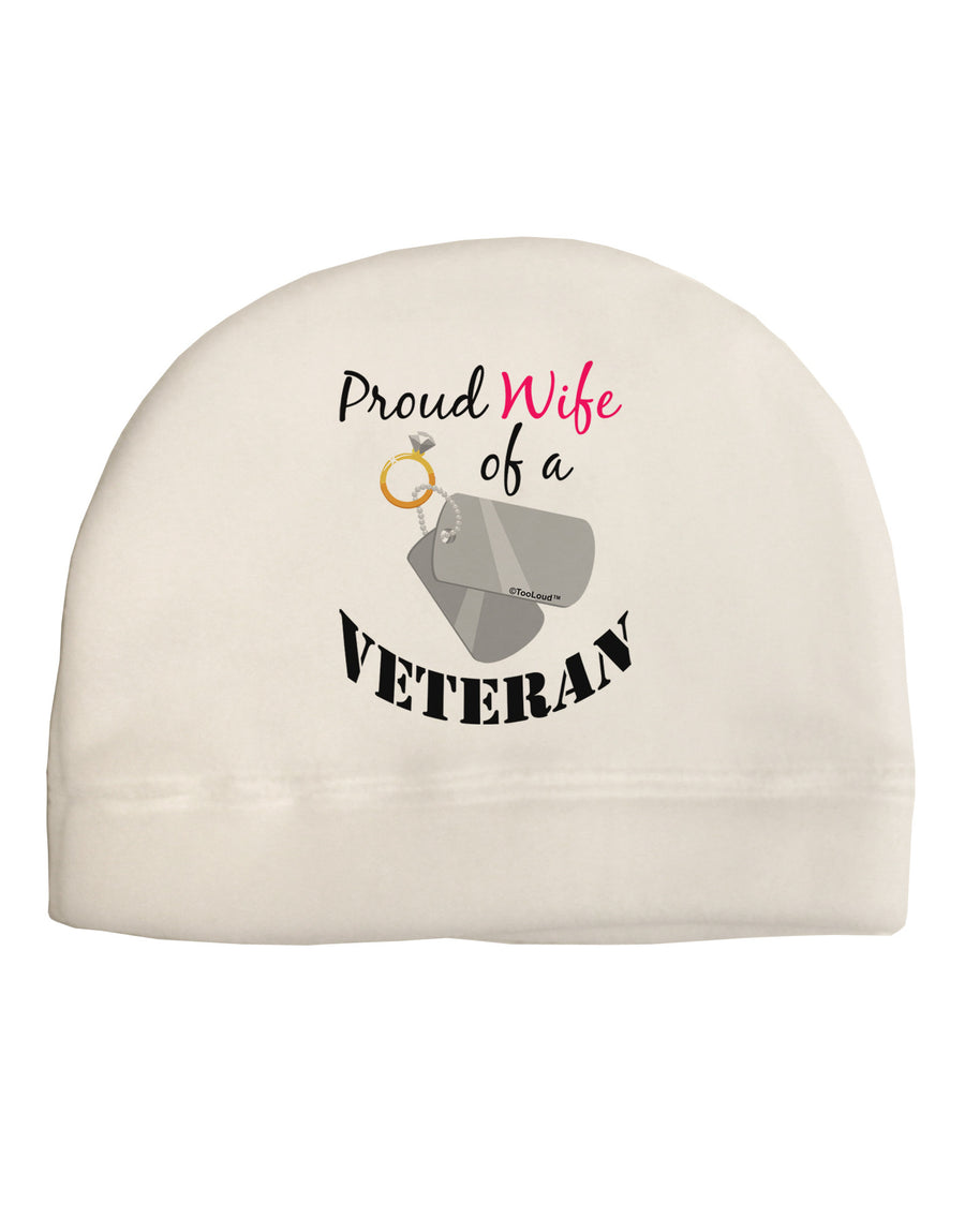 Wife of Veteran Adult Fleece Beanie Cap Hat-Beanie-TooLoud-White-One-Size-Fits-Most-Davson Sales