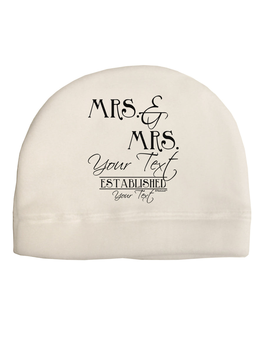 Personalized Mrs and Mrs Lesbian Wedding - Name- Established -Date- Design Adult Fleece Beanie Cap Hat-Beanie-TooLoud-White-One-Size-Fits-Most-Davson Sales