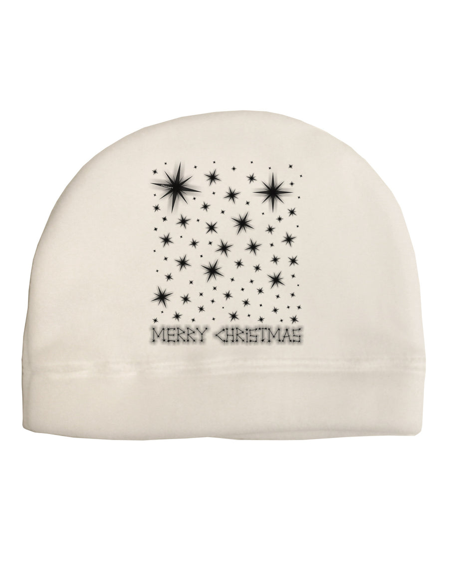 Merry Christmas Shining Night Stars Adult Fleece Beanie Cap Hat-Beanie-TooLoud-White-One-Size-Fits-Most-Davson Sales