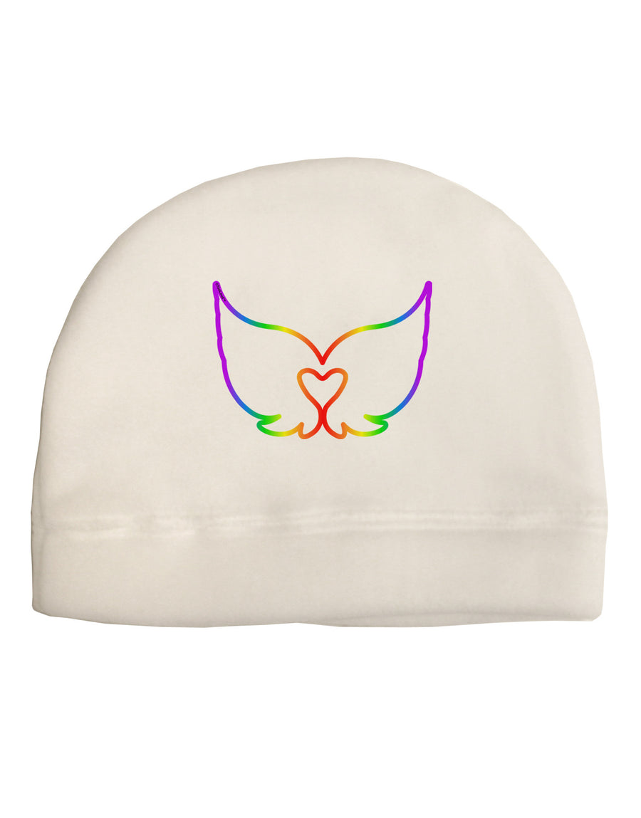 Cute Rainbow Angel Wings Heart Child Fleece Beanie Cap Hat-Beanie-TooLoud-White-One-Size-Fits-Most-Davson Sales