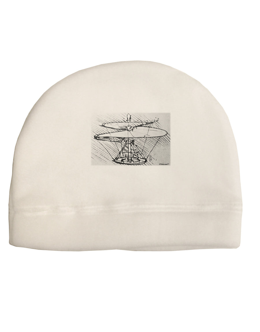 Helicopter Sketch Child Fleece Beanie Cap Hat-Beanie-TooLoud-White-One-Size-Fits-Most-Davson Sales