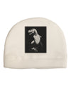 Tyrannosaurus Rex Design - Grayscale Adult Fleece Beanie Cap Hat by TooLoud-Beanie-TooLoud-White-One-Size-Fits-Most-Davson Sales