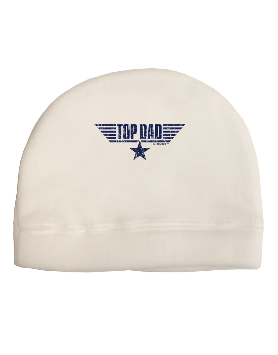 Top Dad Father's Day Adult Fleece Beanie Cap Hat-Beanie-TooLoud-White-One-Size-Fits-Most-Davson Sales