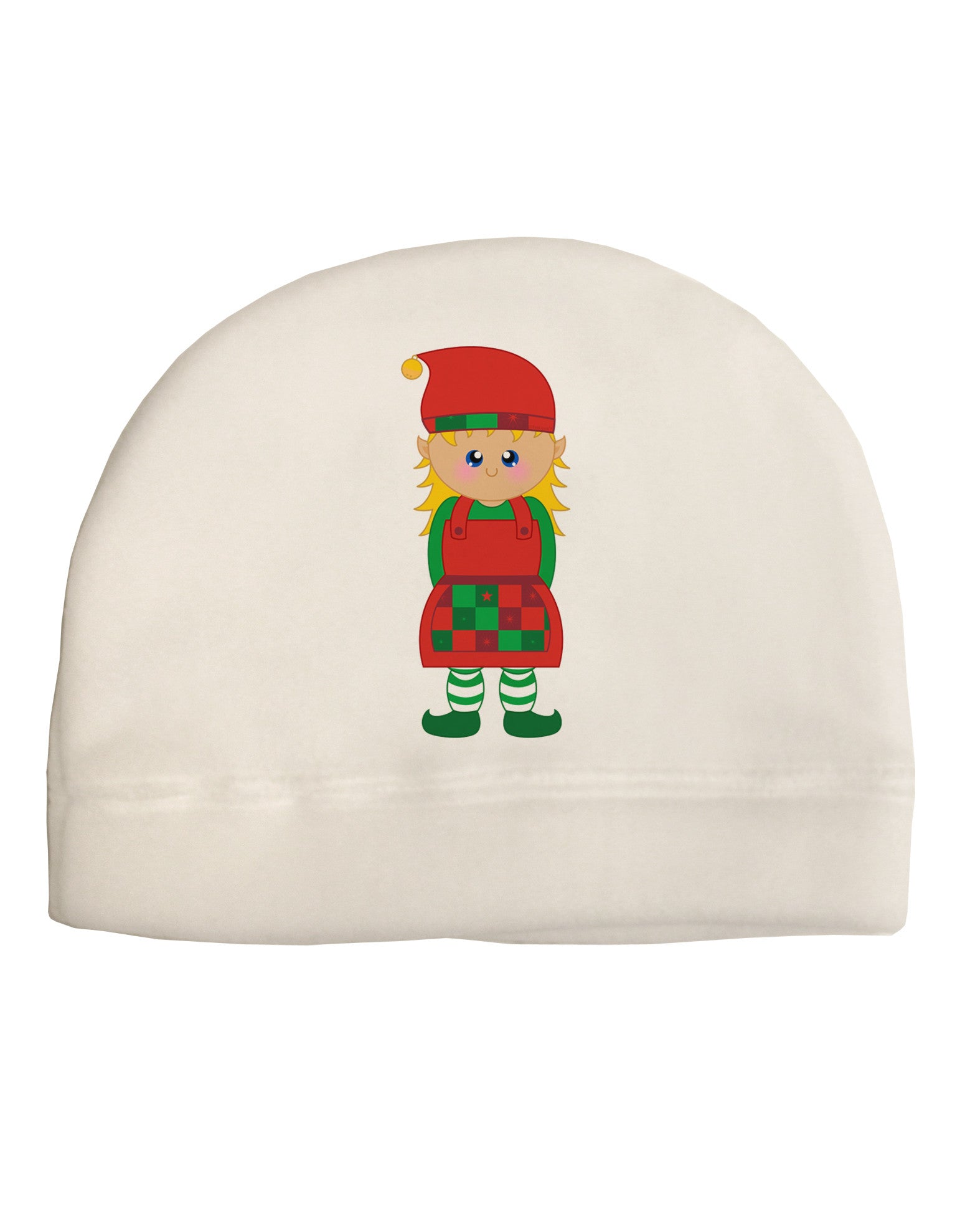 Cute Christmas Elf Girl Adult Fleece Beanie Cap Hat-Beanie-TooLoud-White-One-Size-Fits-Most-Davson Sales