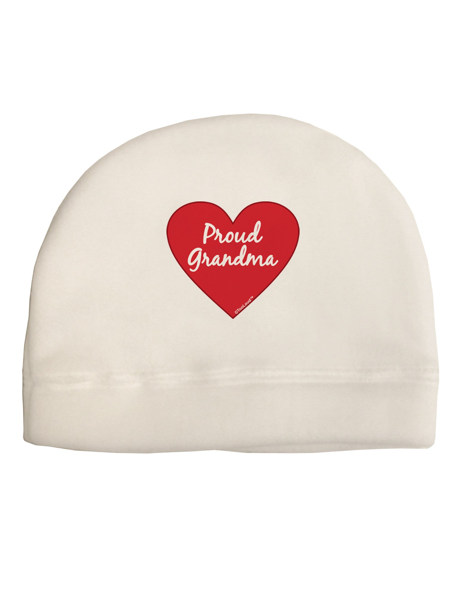 Proud Grandma Heart Adult Fleece Beanie Cap Hat-Beanie-TooLoud-White-One-Size-Fits-Most-Davson Sales
