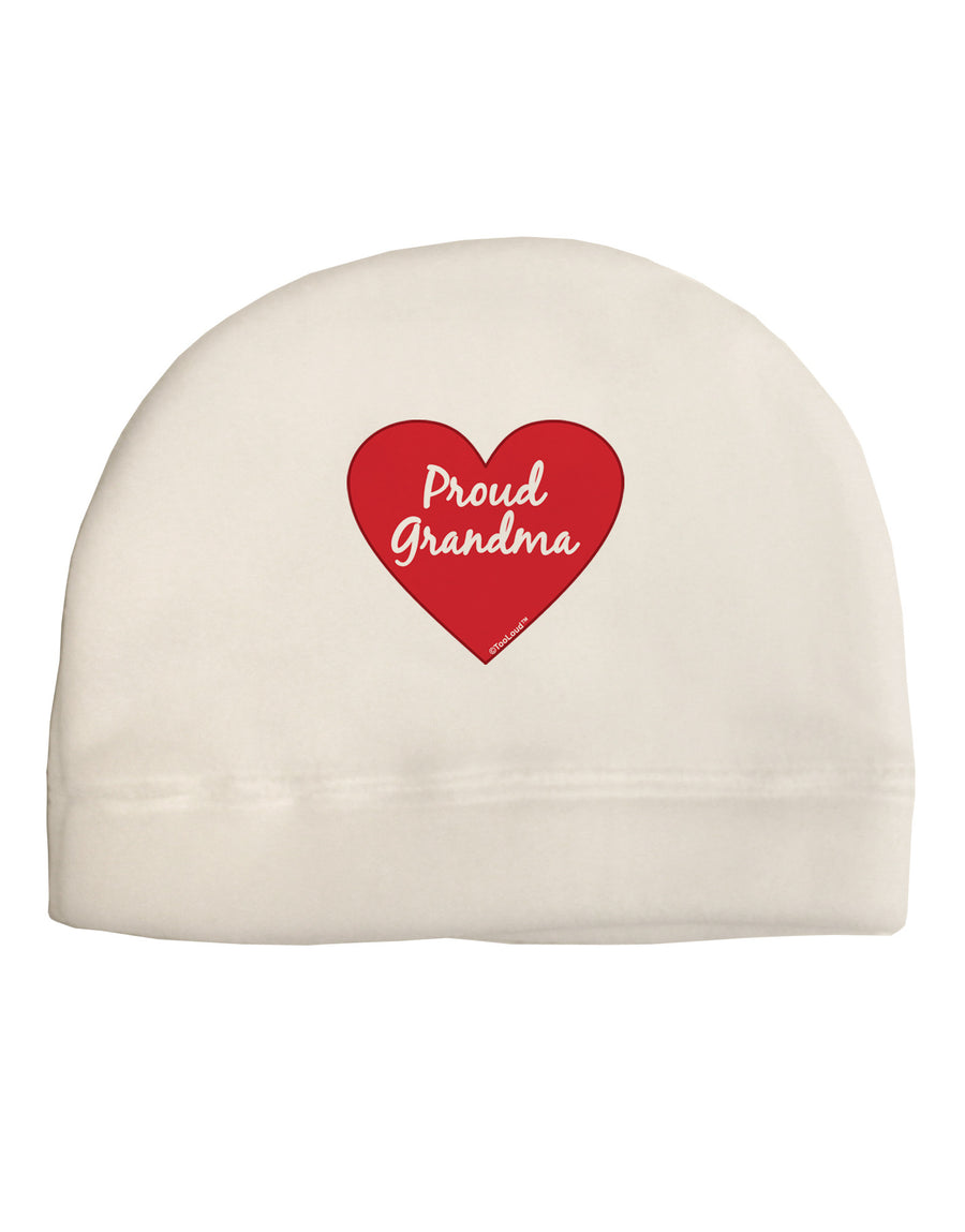 Proud Grandma Heart Adult Fleece Beanie Cap Hat-Beanie-TooLoud-White-One-Size-Fits-Most-Davson Sales