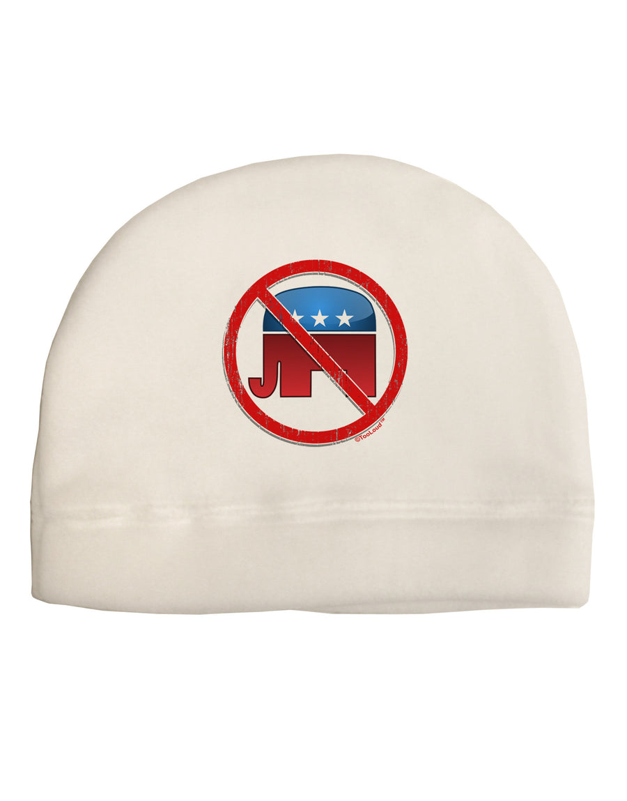 Distressed No Republicans Sign Adult Fleece Beanie Cap Hat-Beanie-TooLoud-White-One-Size-Fits-Most-Davson Sales