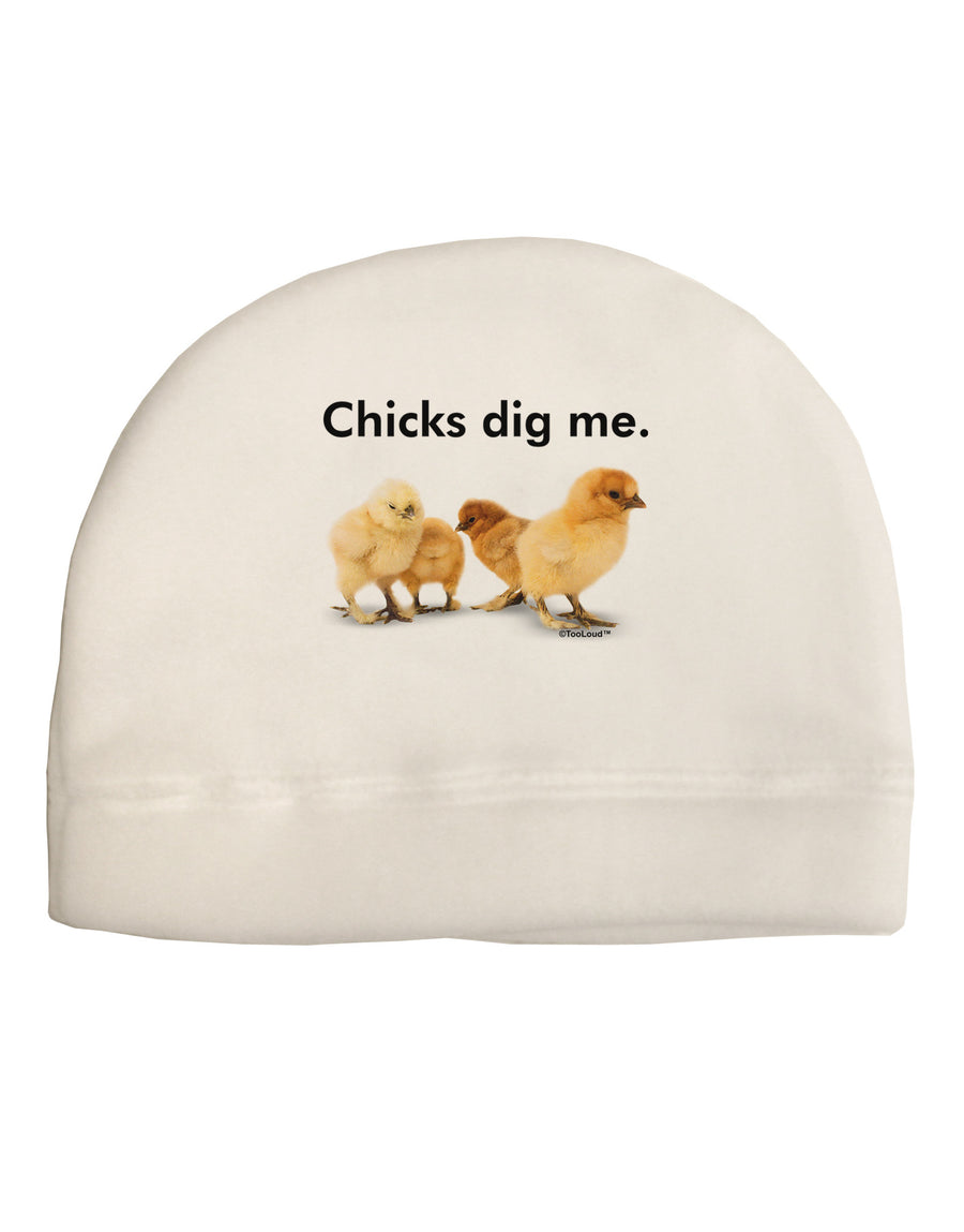 Chicks Dig Me Adult Fleece Beanie Cap Hat-Beanie-TooLoud-White-One-Size-Fits-Most-Davson Sales