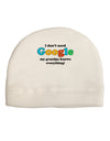 I Don't Need Google - Grandpa Child Fleece Beanie Cap Hat-Beanie-TooLoud-White-One-Size-Fits-Most-Davson Sales