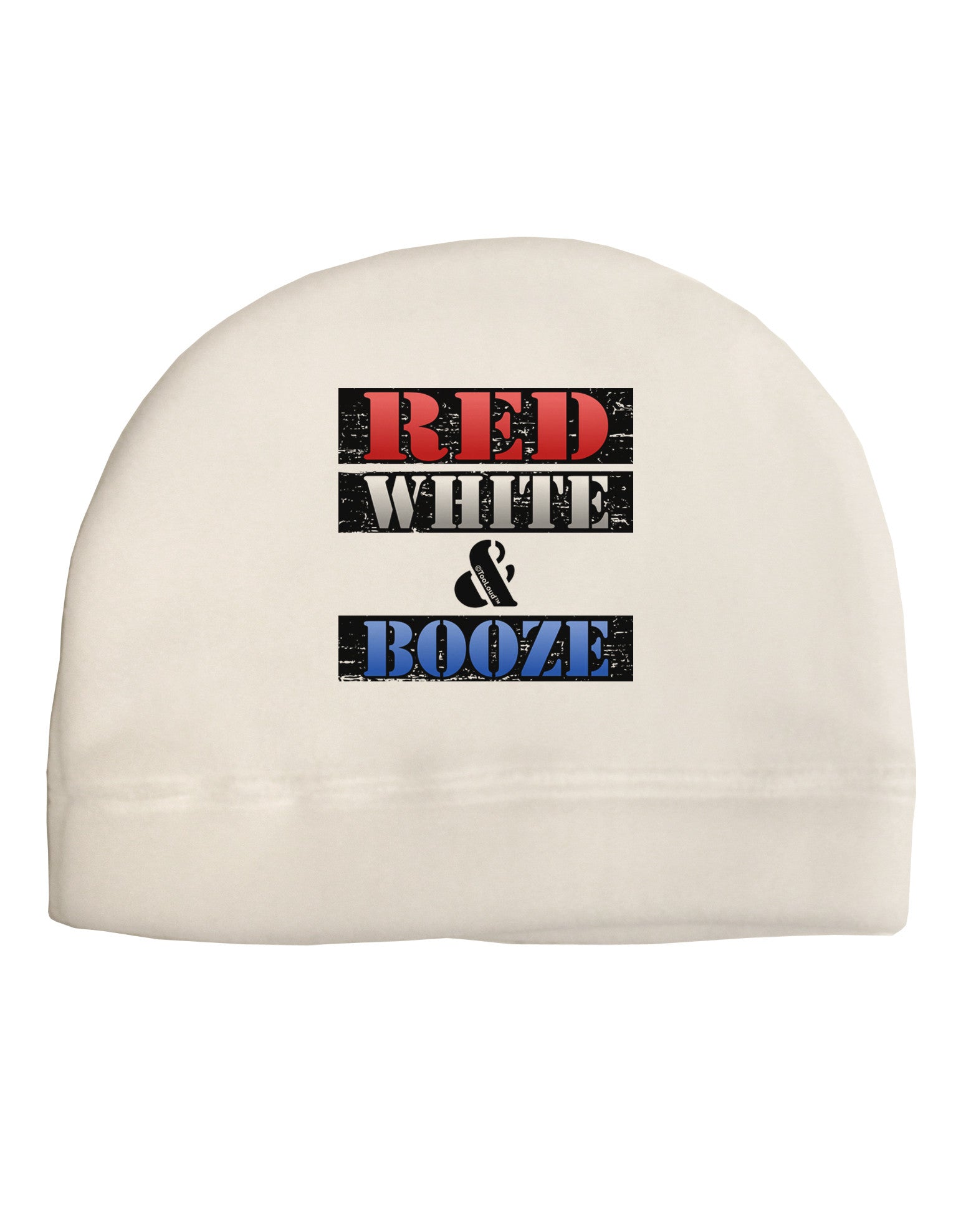 Red White & Booze Adult Fleece Beanie Cap Hat-Beanie-TooLoud-White-One-Size-Fits-Most-Davson Sales
