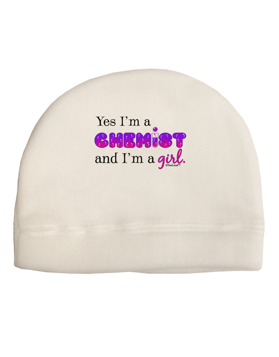 Yes I am a Chemist Girl Adult Fleece Beanie Cap Hat-Beanie-TooLoud-White-One-Size-Fits-Most-Davson Sales