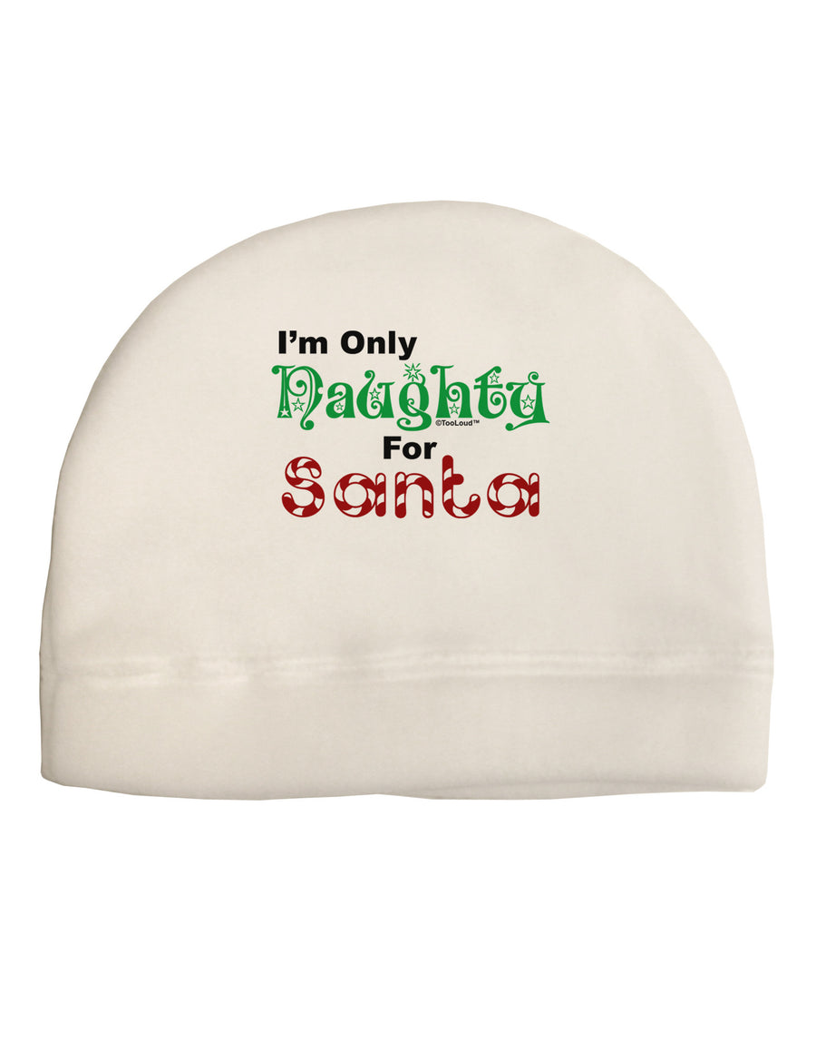 Naughty For Santa Adult Fleece Beanie Cap Hat-Beanie-TooLoud-White-One-Size-Fits-Most-Davson Sales