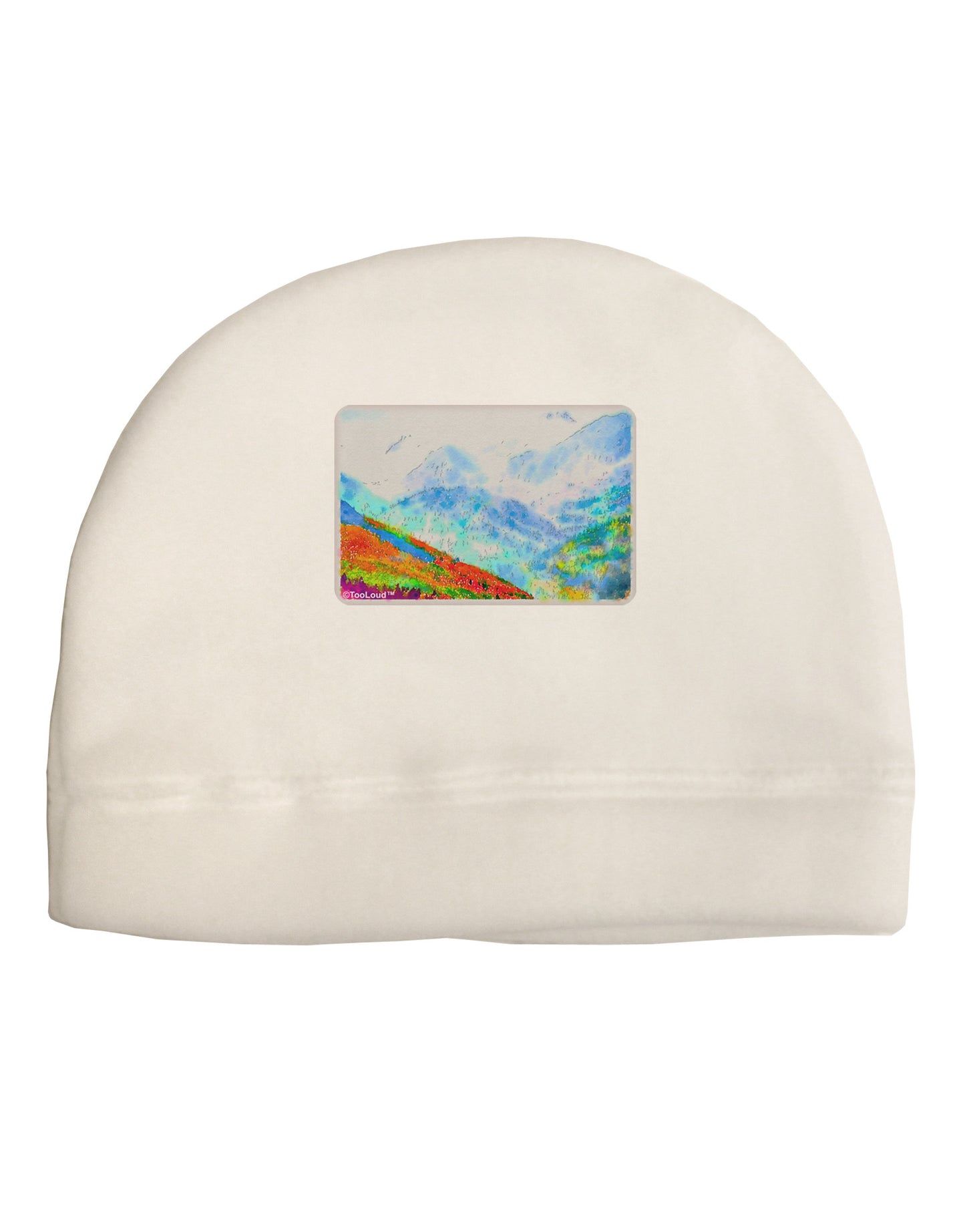 CO Fog Mountains Watercolor Adult Fleece Beanie Cap Hat-Beanie-TooLoud-White-One-Size-Fits-Most-Davson Sales