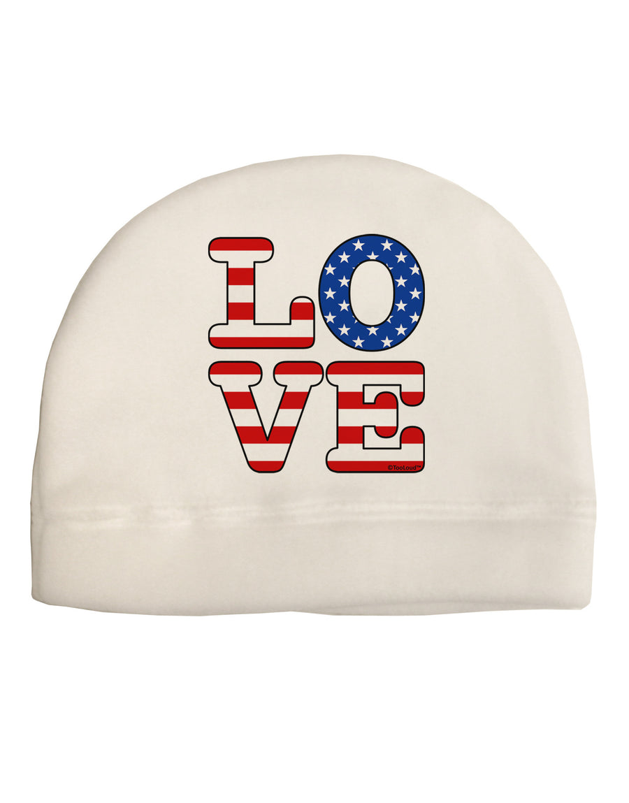 American Love Design Adult Fleece Beanie Cap Hat by TooLoud-Beanie-TooLoud-White-One-Size-Fits-Most-Davson Sales