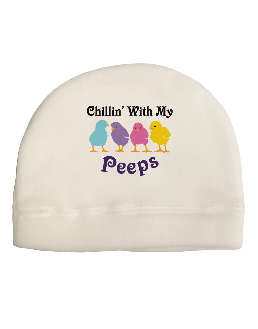 Chillin With My Peeps Adult Fleece Beanie Cap Hat-Beanie-TooLoud-White-One-Size-Fits-Most-Davson Sales