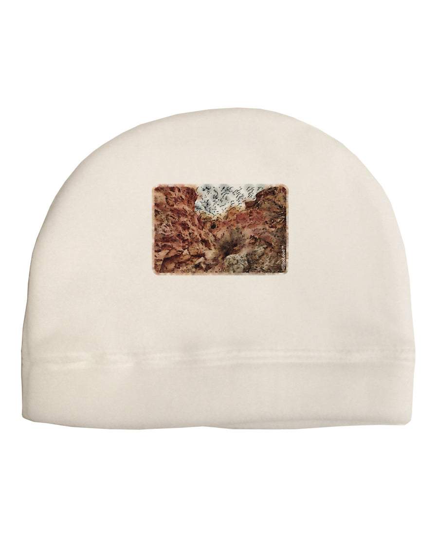 Colorado Painted Rocks Watercolor Child Fleece Beanie Cap Hat-Beanie-TooLoud-White-One-Size-Fits-Most-Davson Sales