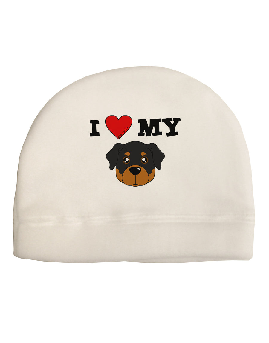 I Heart My - Cute Rottweiler Dog Adult Fleece Beanie Cap Hat by TooLoud-Beanie-TooLoud-White-One-Size-Fits-Most-Davson Sales