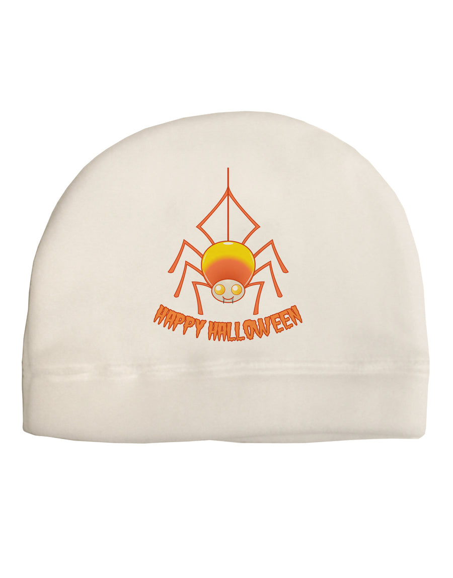 Cute Candy Corn Spider - Happy Halloween Child Fleece Beanie Cap Hat-Beanie-TooLoud-White-One-Size-Fits-Most-Davson Sales