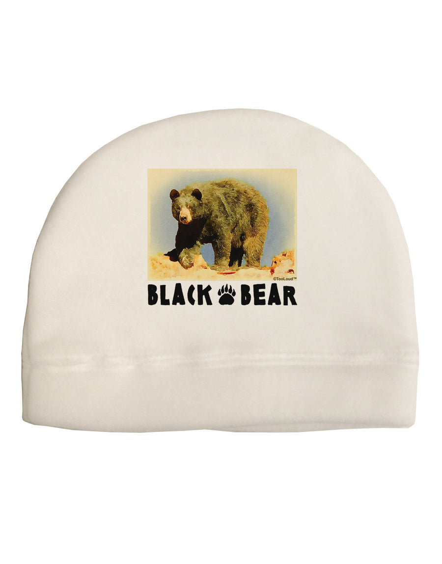 Black Bear Watercolor Adult Fleece Beanie Cap Hat-Beanie-TooLoud-White-One-Size-Fits-Most-Davson Sales