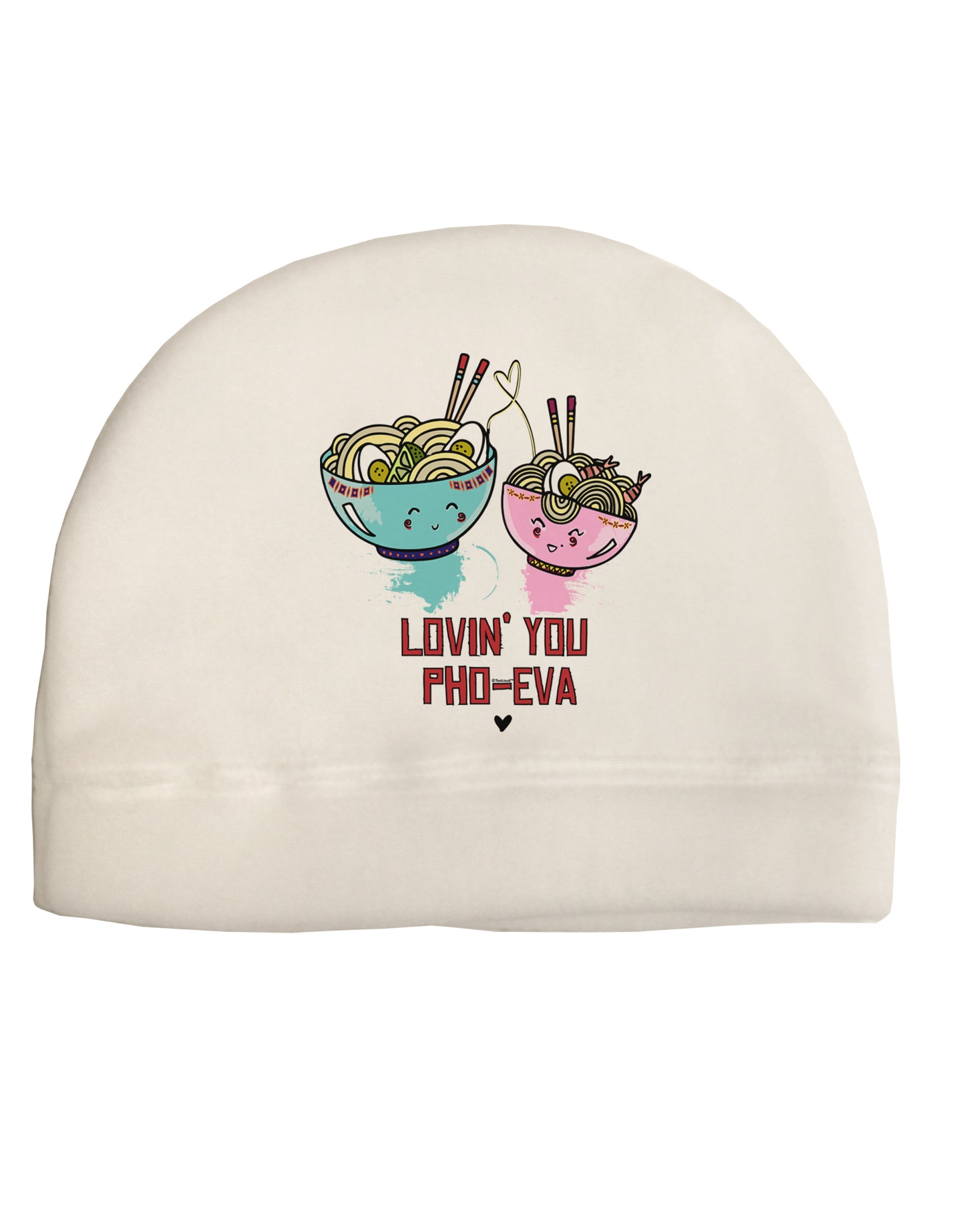 TooLoud Lovin you Pho Eva Adult Fleece Beanie Cap Hat-Beanie-TooLoud-White-One-Size-Fits-Most-Davson Sales