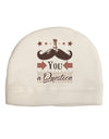 I Mustache You a Question Adult Fleece Beanie Cap Hat-Beanie-TooLoud-White-One-Size-Fits-Most-Davson Sales