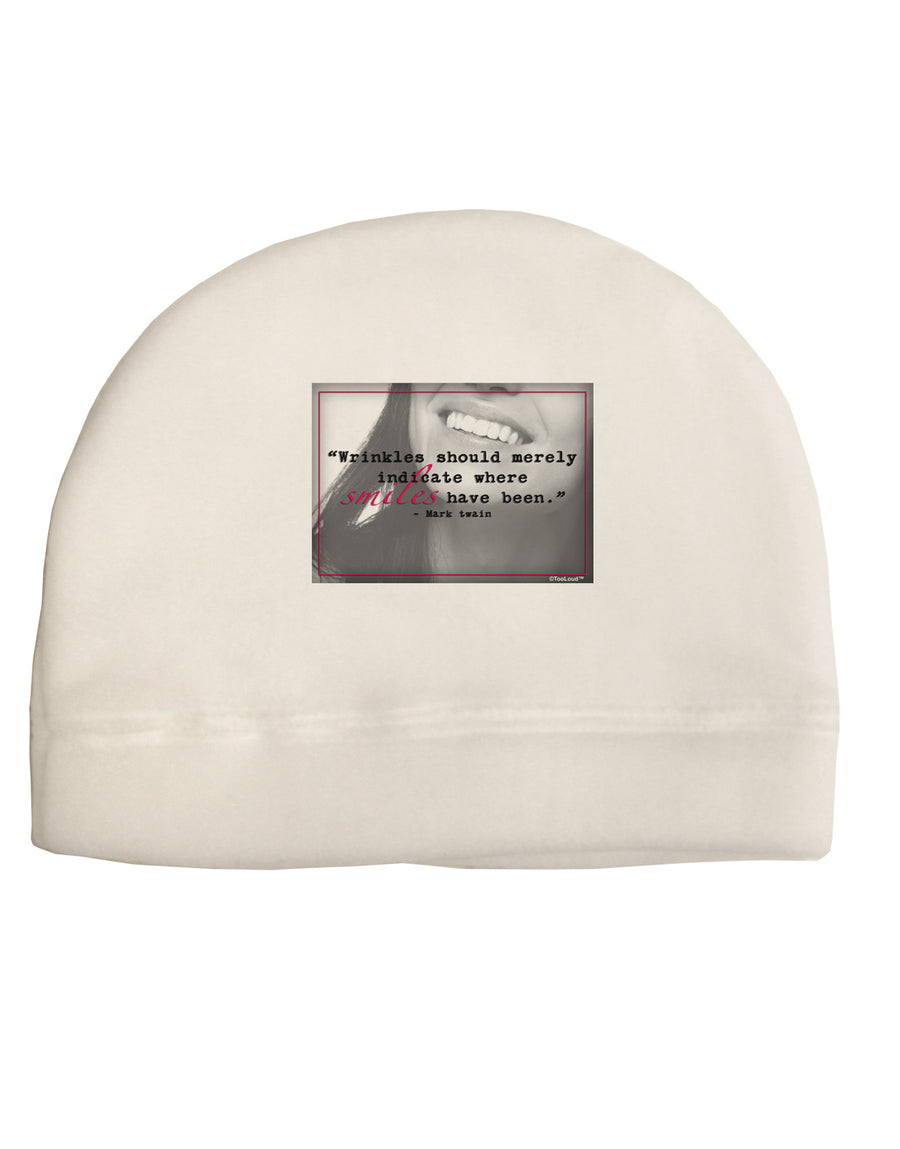 Where Smiles Mark Twain Adult Fleece Beanie Cap Hat-Beanie-TooLoud-White-One-Size-Fits-Most-Davson Sales