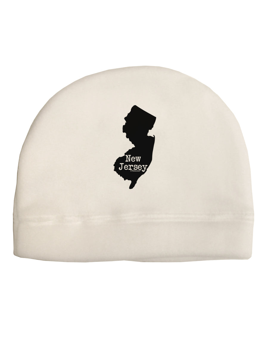 New Jersey - United States Shape Adult Fleece Beanie Cap Hat by TooLoud-Beanie-TooLoud-White-One-Size-Fits-Most-Davson Sales