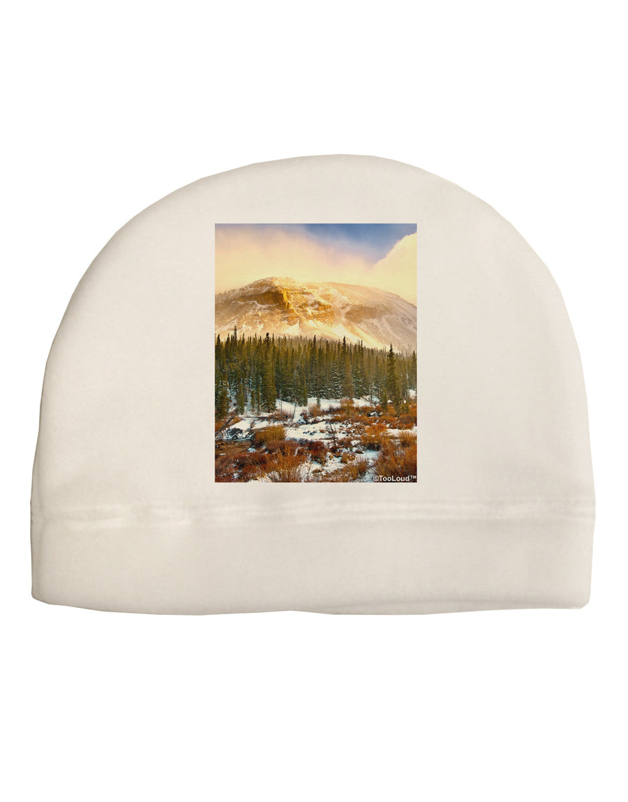 Nature Photography - Mountain Glow Adult Fleece Beanie Cap Hat by-Beanie-TooLoud-White-One-Size-Fits-Most-Davson Sales