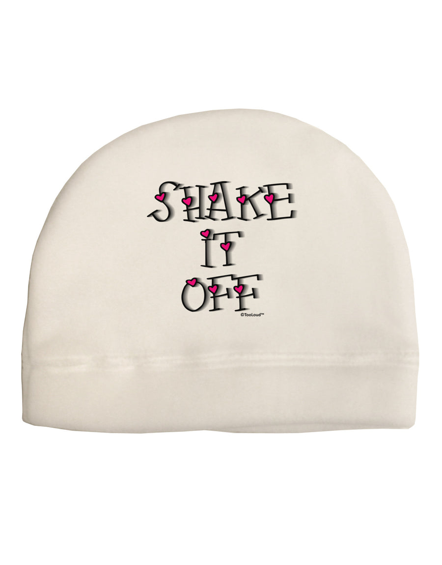 Shake It Off Text Cute with Hearts Adult Fleece Beanie Cap Hat by TooLoud-Beanie-TooLoud-White-One-Size-Fits-Most-Davson Sales