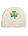 Lucky Shamrock Design Distressed Adult Fleece Beanie Cap Hat by TooLoud-Beanie-TooLoud-White-One-Size-Fits-Most-Davson Sales