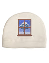 Frosty Window Design Child Fleece Beanie Cap Hat-Beanie-TooLoud-White-One-Size-Fits-Most-Davson Sales