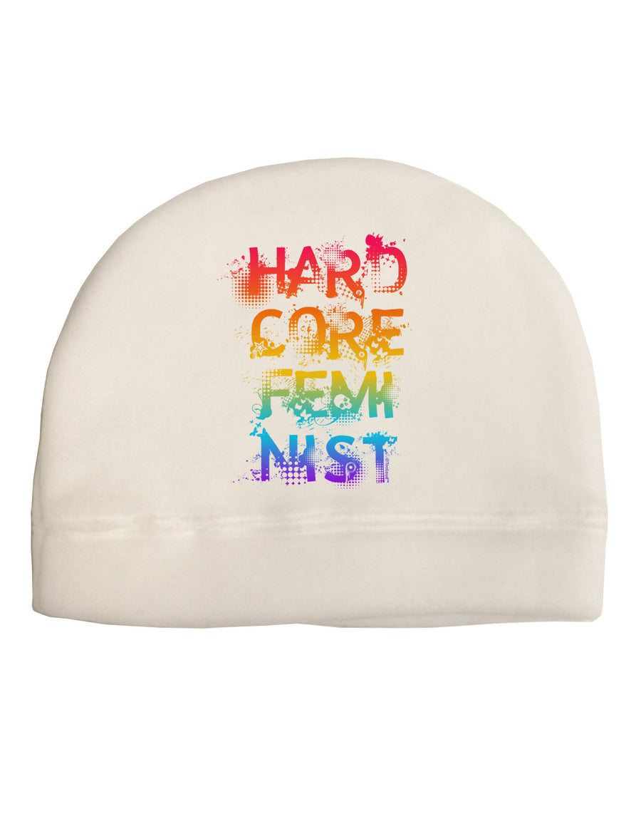 Hardcore Feminist - Rainbow Child Fleece Beanie Cap Hat-Beanie-TooLoud-White-One-Size-Fits-Most-Davson Sales