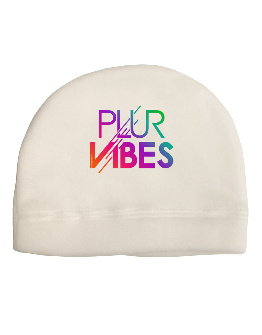 PLUR Vibes Adult Fleece Beanie Cap Hat-Beanie-TooLoud-White-One-Size-Fits-Most-Davson Sales