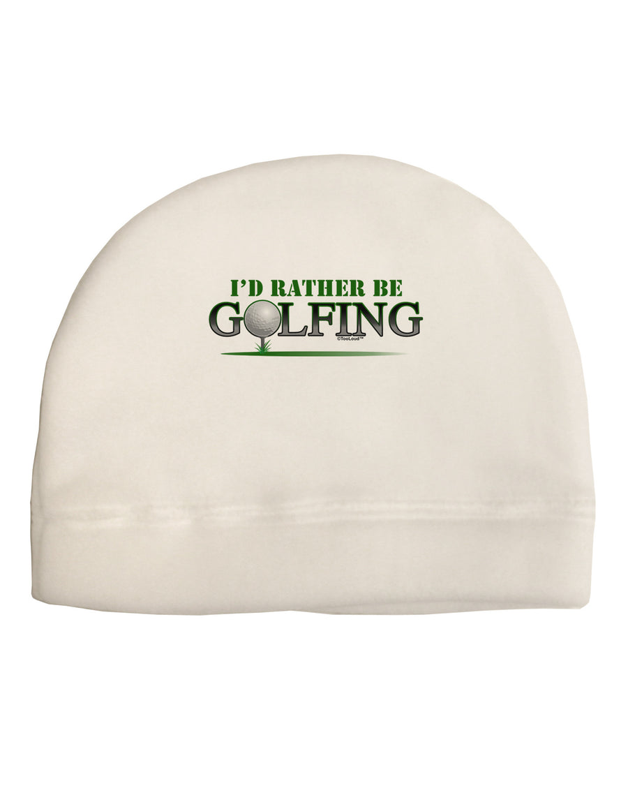 I'd Rather Be Golfing Adult Fleece Beanie Cap Hat-Beanie-TooLoud-White-One-Size-Fits-Most-Davson Sales