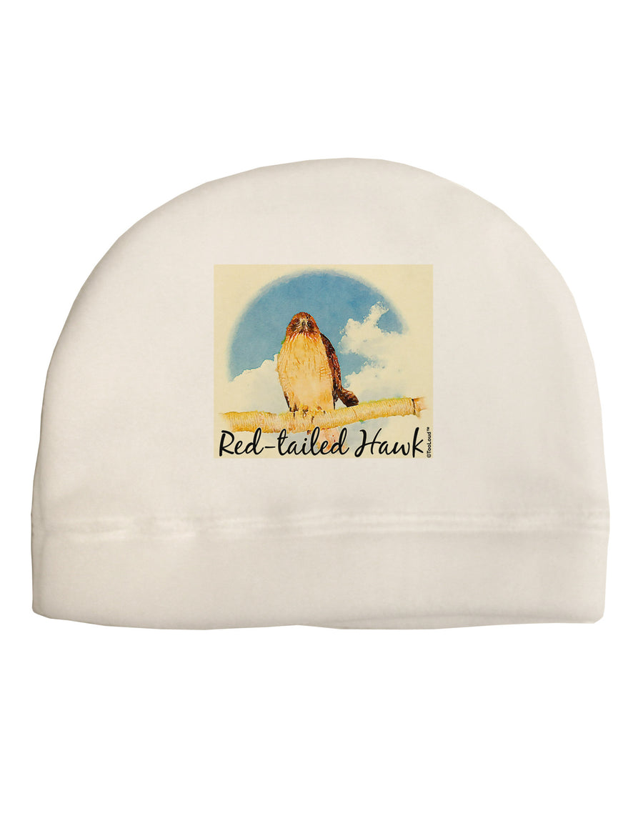 Red-tailed Hawk Text Adult Fleece Beanie Cap Hat-Beanie-TooLoud-White-One-Size-Fits-Most-Davson Sales