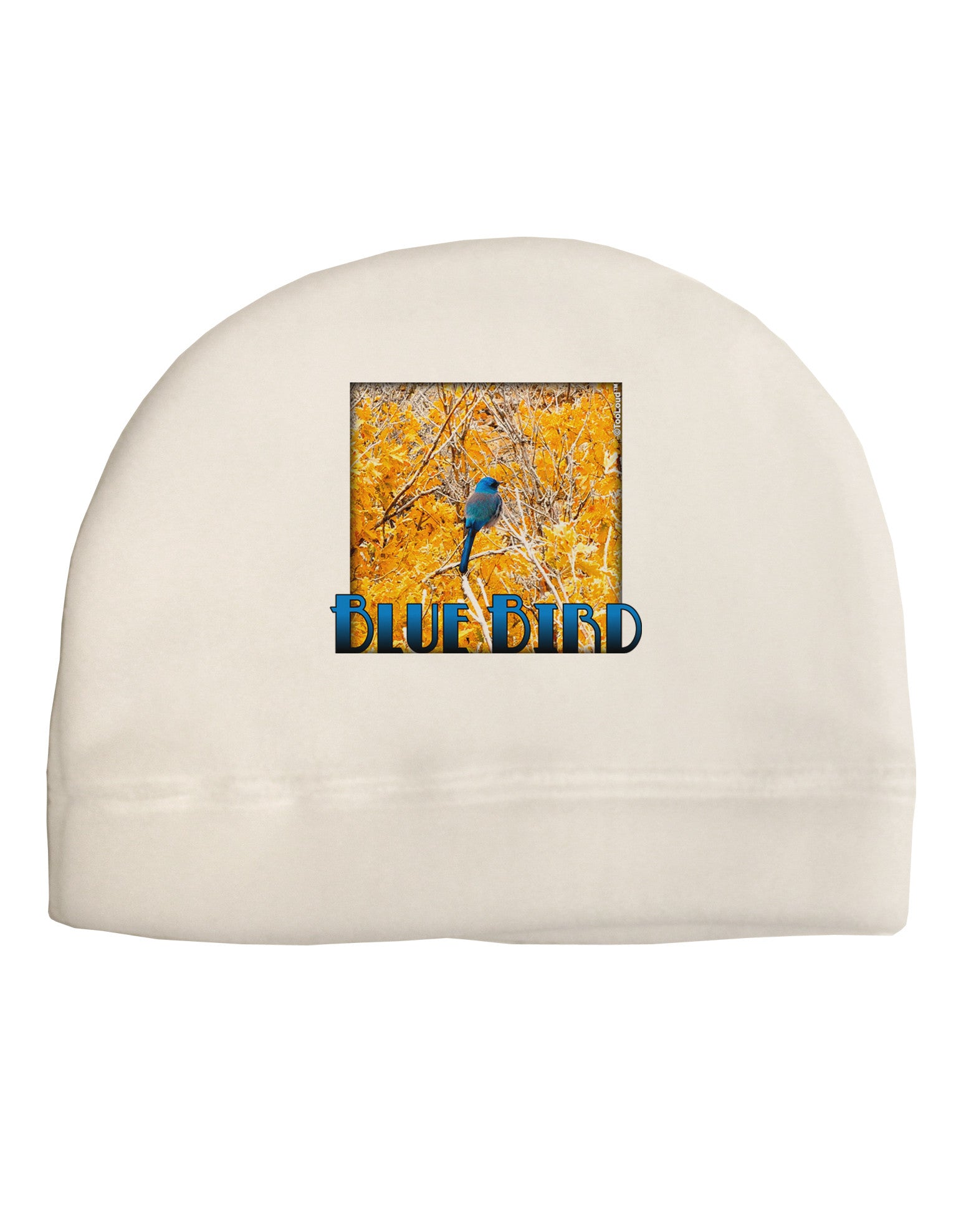 Blue Bird In Yellow Text Adult Fleece Beanie Cap Hat-Beanie-TooLoud-White-One-Size-Fits-Most-Davson Sales