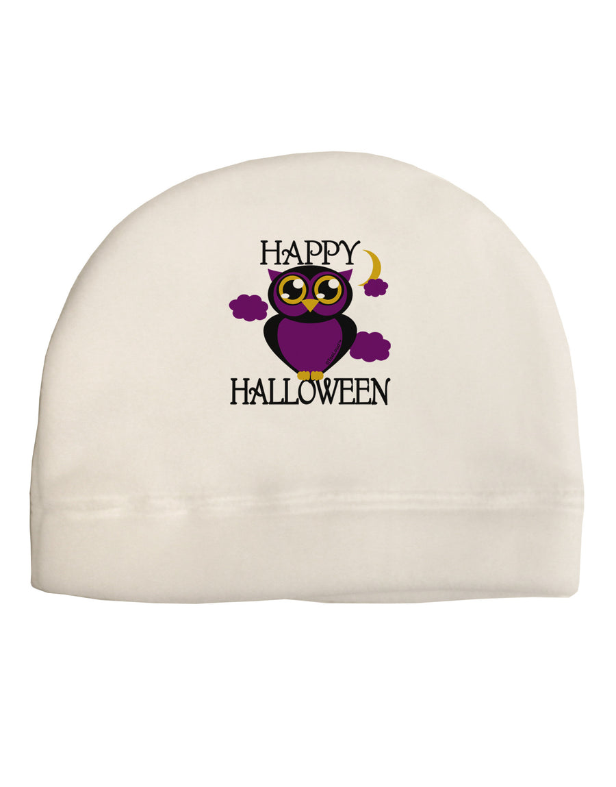 Owl Purple Text Adult Fleece Beanie Cap Hat-Beanie-TooLoud-White-One-Size-Fits-Most-Davson Sales