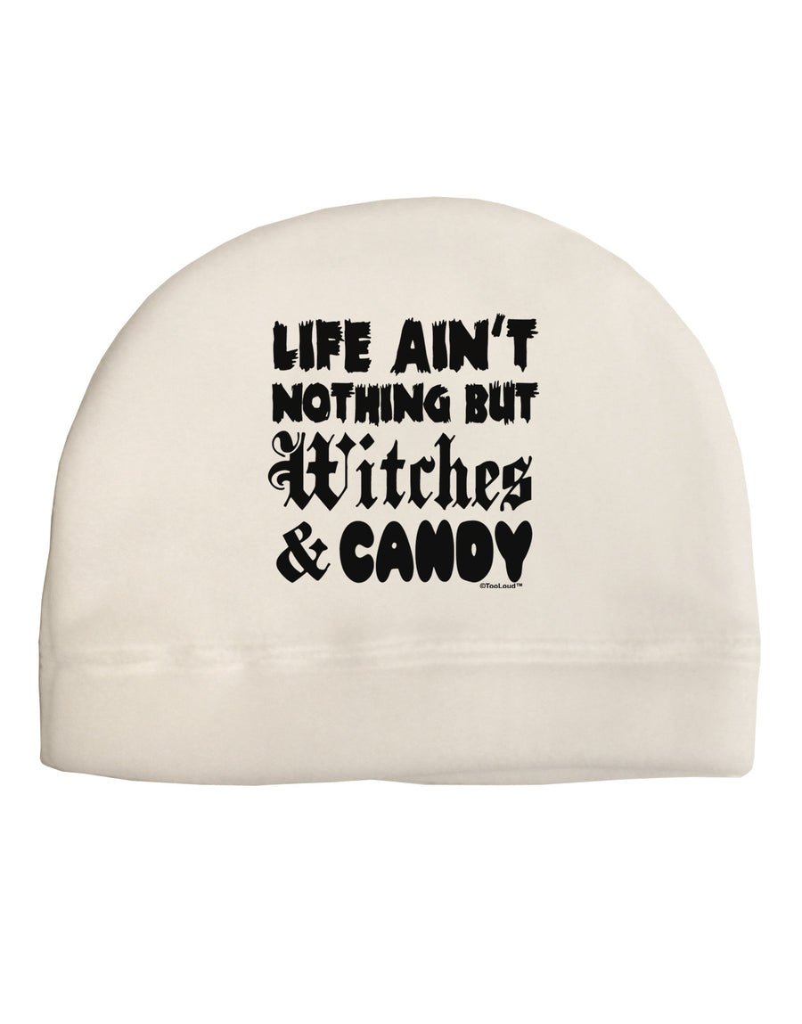 Witches and Candy Adult Fleece Beanie Cap Hat-Beanie-TooLoud-White-One-Size-Fits-Most-Davson Sales