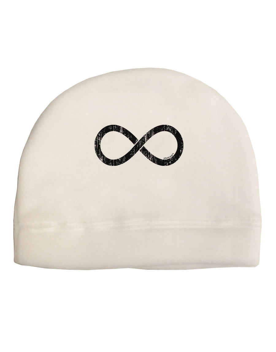 Distressed Infinity Adult Fleece Beanie Cap Hat-Beanie-TooLoud-White-One-Size-Fits-Most-Davson Sales