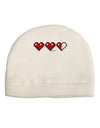 Couples Pixel Heart Life Bar - Left Adult Fleece Beanie Cap Hat by TooLoud-Beanie-TooLoud-White-One-Size-Fits-Most-Davson Sales